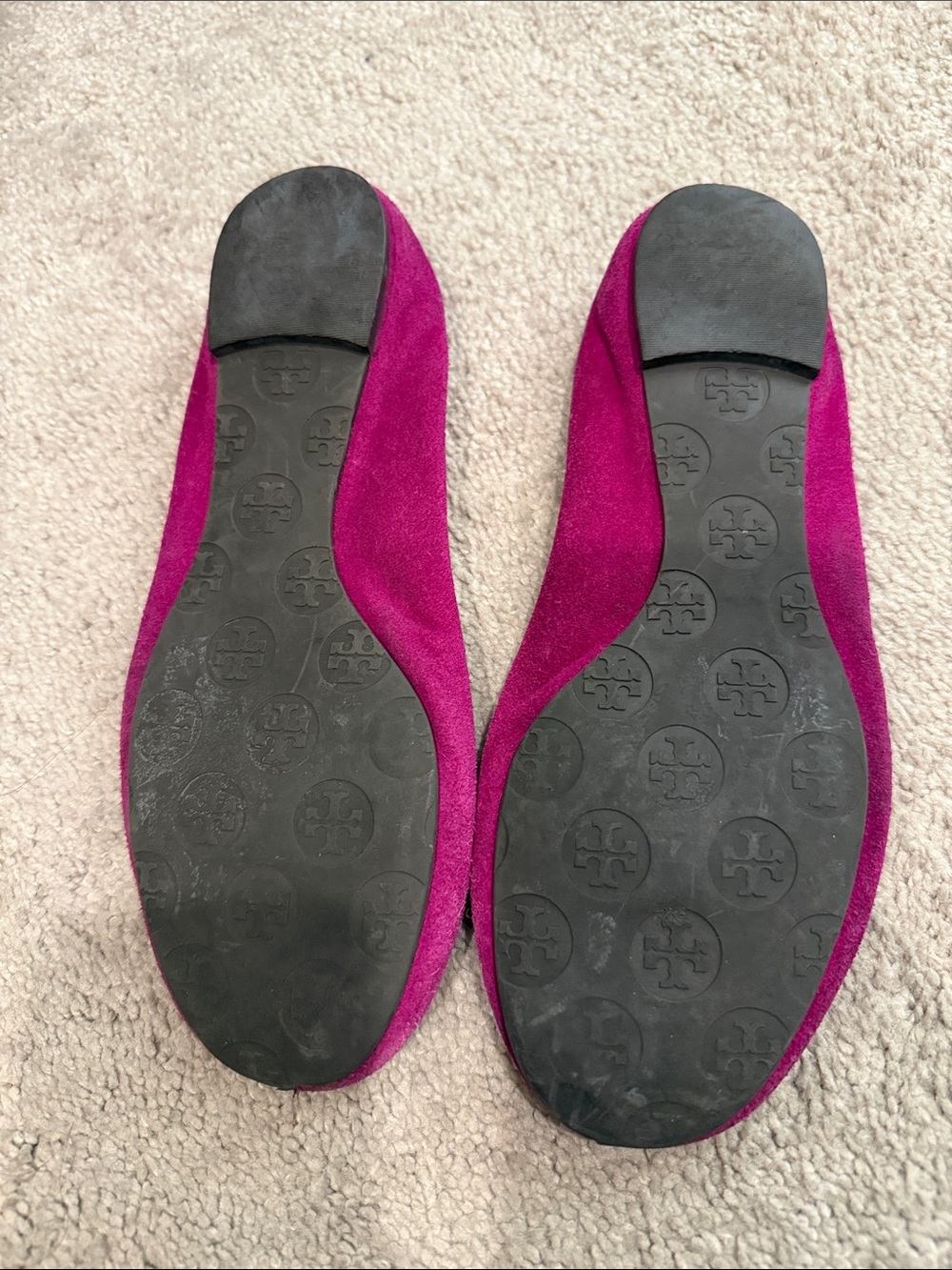 TORY BURCH Maroon Flats Sz 8 - Picture 5 of 6